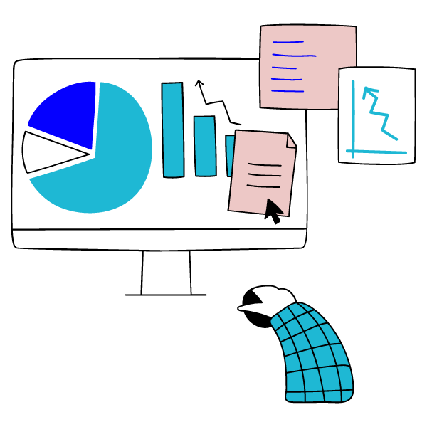 データが映し出されたデスクトップのアイコン